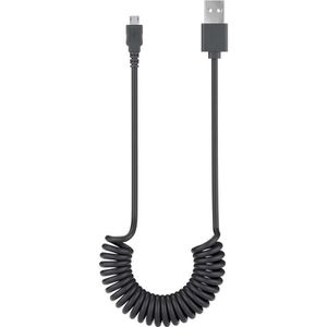 Goobay Ladekabel 62334, schwarz, 0,4 bis 1m, USB-A auf Micro-USB, Spiralkabel