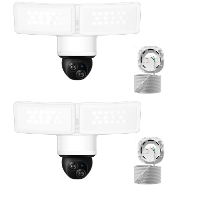 eufy Floodlight Camera E340 with AC Cable (2-Cam Pack) White