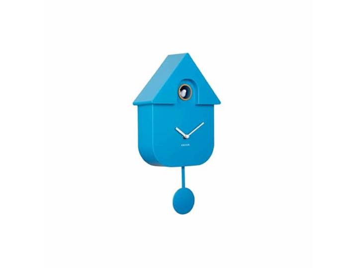 Karlsson Kuckucksuhr Modern Cuckoo - Blau - 8.5x21.5x41cm - Rechteck - Thermoplast - Wanduhr Modern Wohnzimmer - Wanduhren - Kuckucksuhr