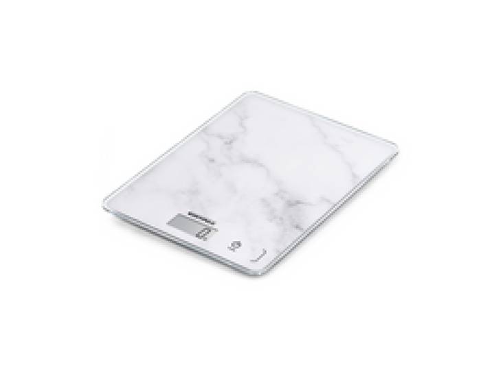 SOEHNLE Balance de cuisine « Page Compact 300 », argent/noir (marbre)