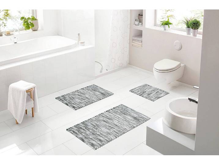 Tapis de bain Leonie 60 x 90cm Noir/Noir