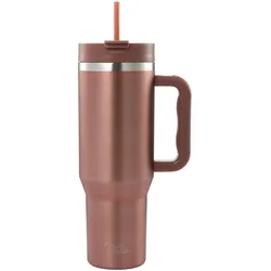Milu Edelstahl-Tumbler-Set (3-tlg.) mit Trinkhalm - 1200 ml  - rosegold