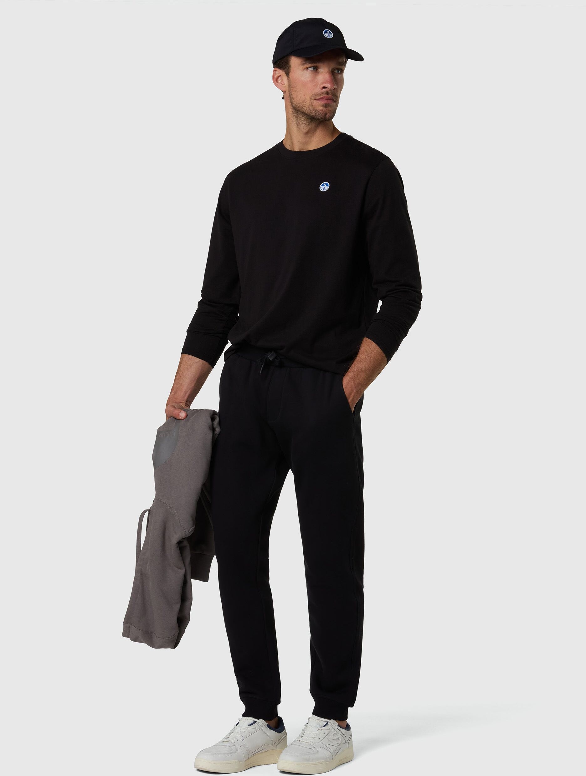 North Sails Langärmliges T-Shirt mit Logo-Aufnäher Black XL