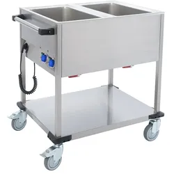 Mobiltherm BW2K, Fahrbarer Speisenausgabewagen, Edelstahlausführung, 2 GN, 650 x 900 x 900 mm