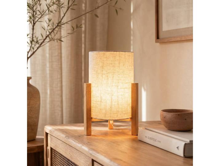 Näve Tischlampe 3193, Holz hell, für Wohn- / Esszimmer, Holz, Skandinavisch, Tischlampe