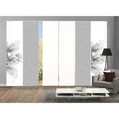 Schiebegardine HOME WOHNIDEEN "KESSI 6er SET" Gr. 1, grau, B:60cm H:245cm, Polyester, Gardinen, Schiebevorhang Digidruck 6er Set KESSI