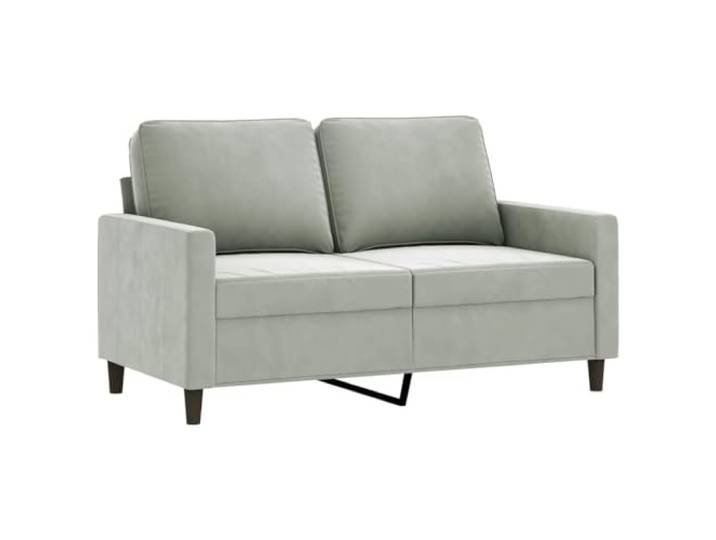 KTHLBRH 3-teiliges Sofaset aus hellgrauem Samt mit Kissen Struktur aus Sperrholz und Metall, Polsterung aus Schaumstoff, Fußstütze inklusive, 2-Sitzer und 3-Sitzer