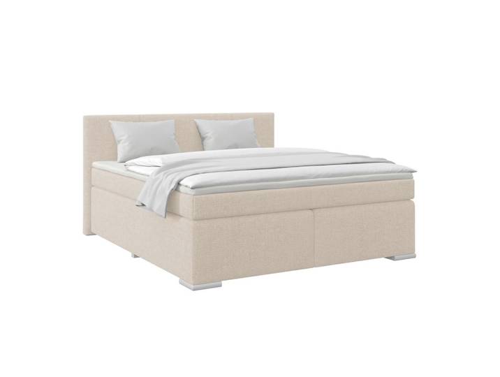 Boxspringbett Mira Webstoff beige, LF: 180x200cm