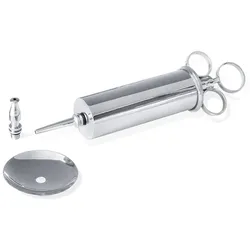 Reiner Ganzmetall-Ohrenspritze 75 ml mit 2 Aufsätzen und 1 Schutzteller