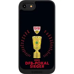 Nivocase Handyhülle für Apple iPhone 8 Hülle NIVOpure Case Schwarz Offizielles Lizenzprodukt Pokal VfB (Apple iPhone 8), Smartphone Hülle, Schwarz