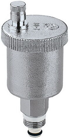 Caleffi purgeur d'air rapide automatique 502131 3/8 AG, avec vanne d'arrêt, chromé