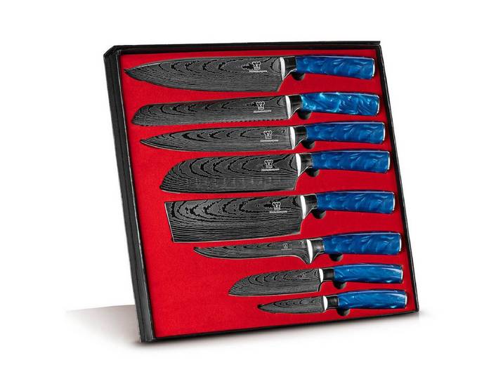 Küchenkompane Messer-Set Asiatisches Messerset Shiburu 8-teiliges Küchenmesser Set Premium (8-tlg)
