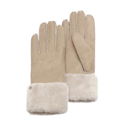 Lederhandschuhe PEARLWOOD "Emma", Damen, Gr. 7.5, beige (sand), Schafsleder, unifarben, Handschuhe, Atmungsaktiv, Wärmeregulierend, Wind - und Wasserabweisend