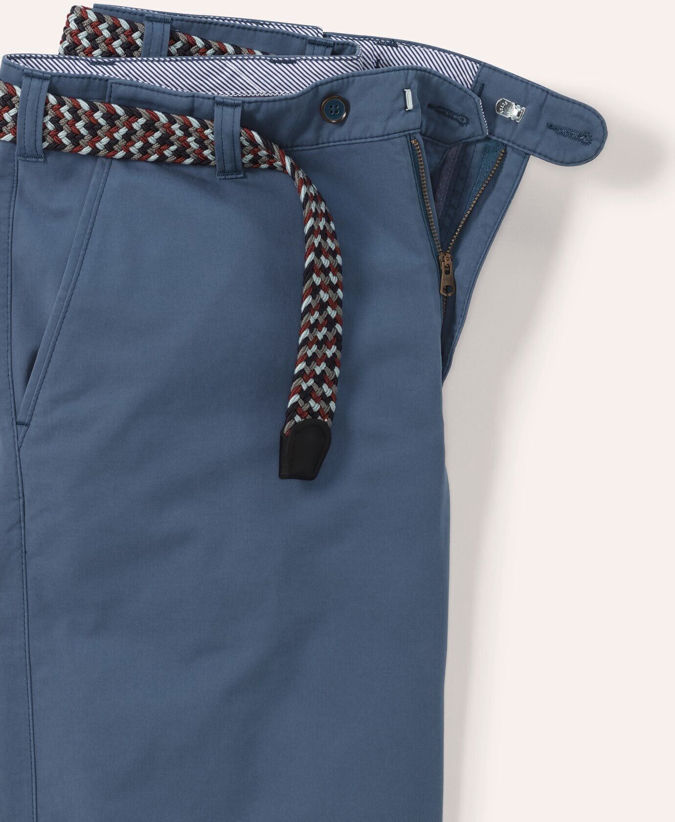 Walbusch Extraglatt-Stretchbund-Bermudas, Regular Fit#normale Größen#untersetzte Größen, Farbe Blau, 26, inklusive passendem Gürtel mit Hemdenstopper Herren