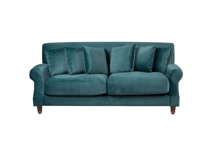 3-SITZER-SOFA Samtstoff Blaugrün Eike