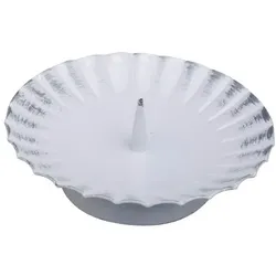 Kerzenhalter weiß/silber 12 cm