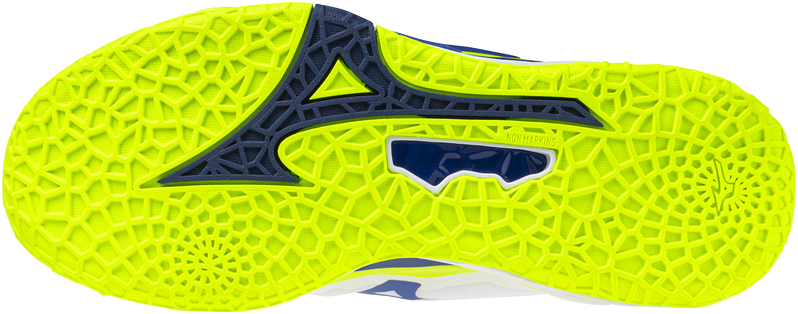 Mizuno Wave Stealth Neo 2 (26) Sisäpelikengät (White/Lightning Yellow/Dazzlin) - UK 12 (EUR 47 / CM 31 )