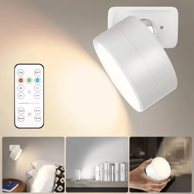 Inspire Picks Rechargeable Magnetic LED Wall Sconce Wireless Wall Light With Remote & 3 Color Dimmable Lighting white