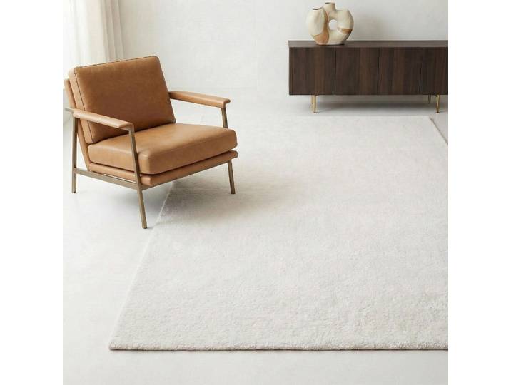 Tapis en laine 140x200 cm, blanc - Handa