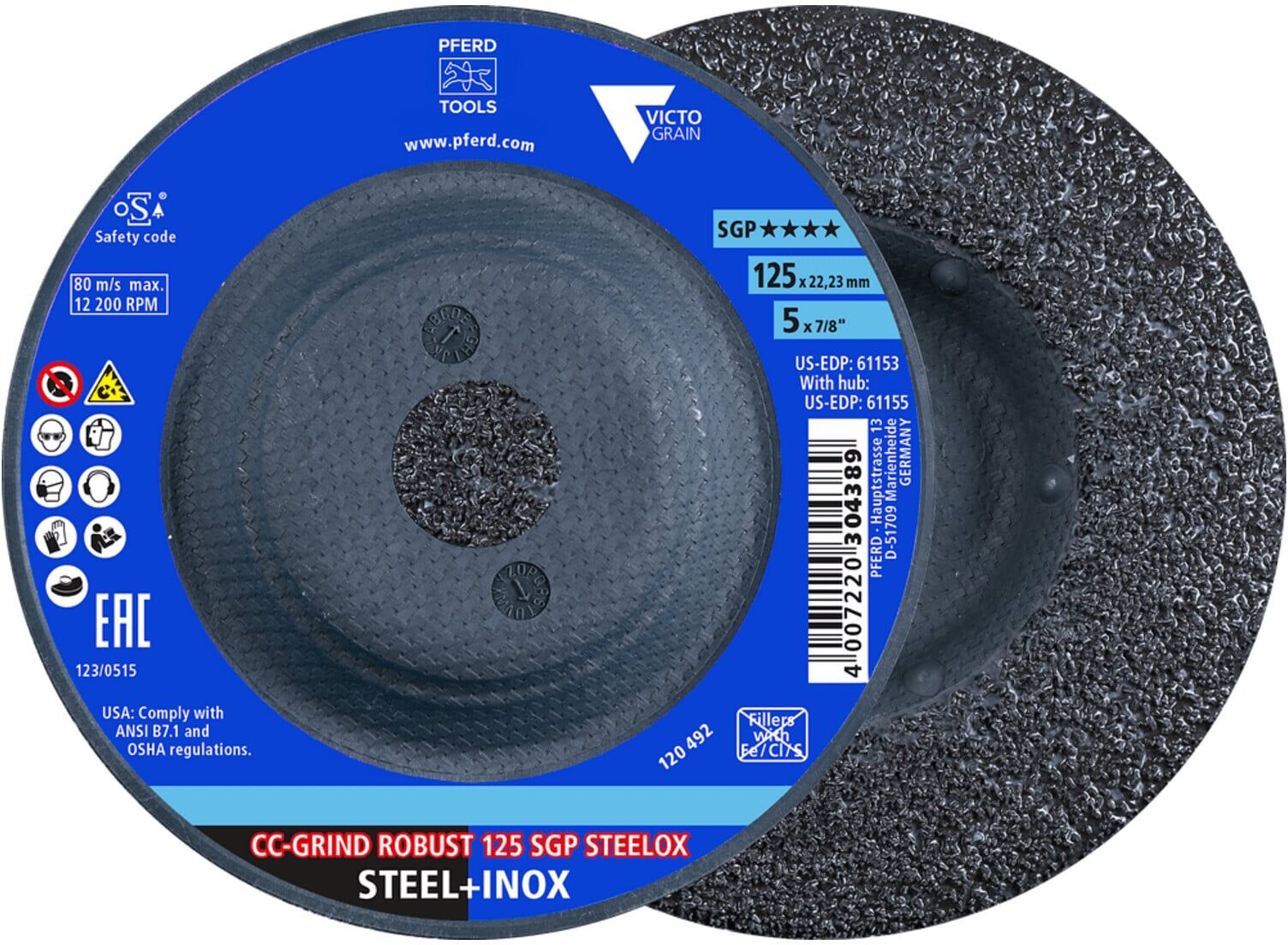 PFERD TOOLS Schleifscheibe CC-GRIND ROBUST 125 SGP STEELOX (64198126)