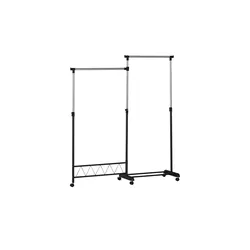 Rollgarderobe  Maja , schwarz , Metallrohr,Kunststoff , Maße (cm): B: 80 H: 110 T: 44.0