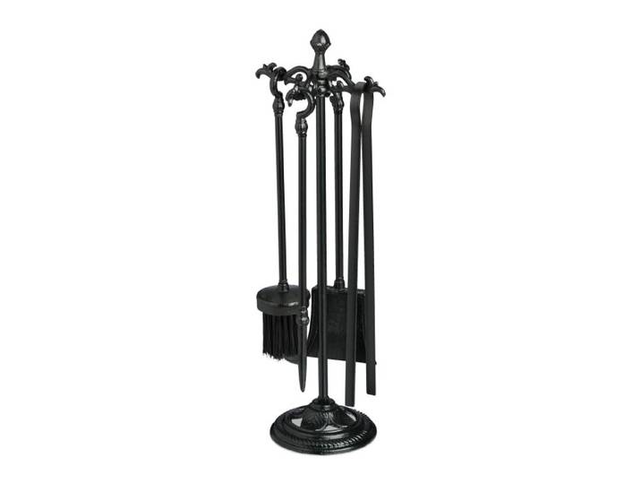 Relaxdays Lot de 5 pièces en fonte pour cheminée