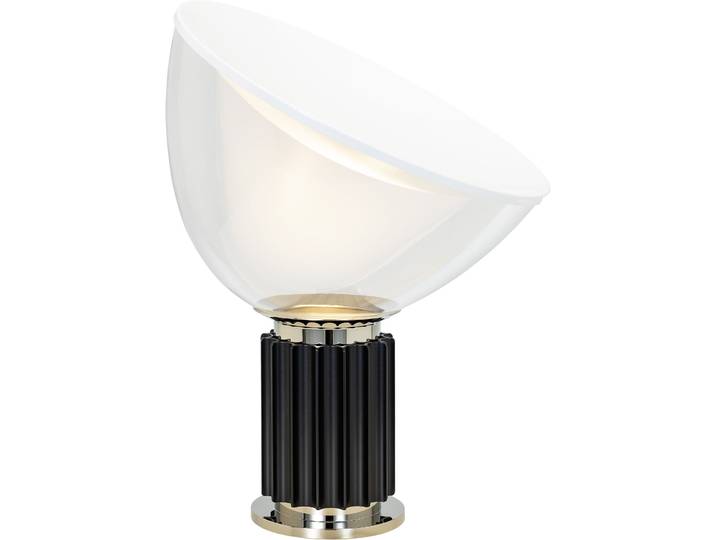 Flos Tischlampe Taccia Small schwarz Aluminium/Glas H 49 cm 1290 lm - LED - Lichtfarbe: Extra warmweiss- LED Energiesparlampe