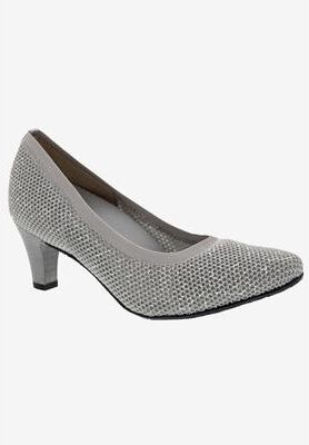 Women's Kitty Pump by Ros Hommerson in Light Grey Lurex (Size 8 M)