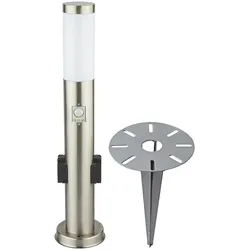 Außen Steh Leuchte Steckdosen Strahler Garten Weg Bewegungsmelder Erdspieß Steck Lampe EDELSTAHL