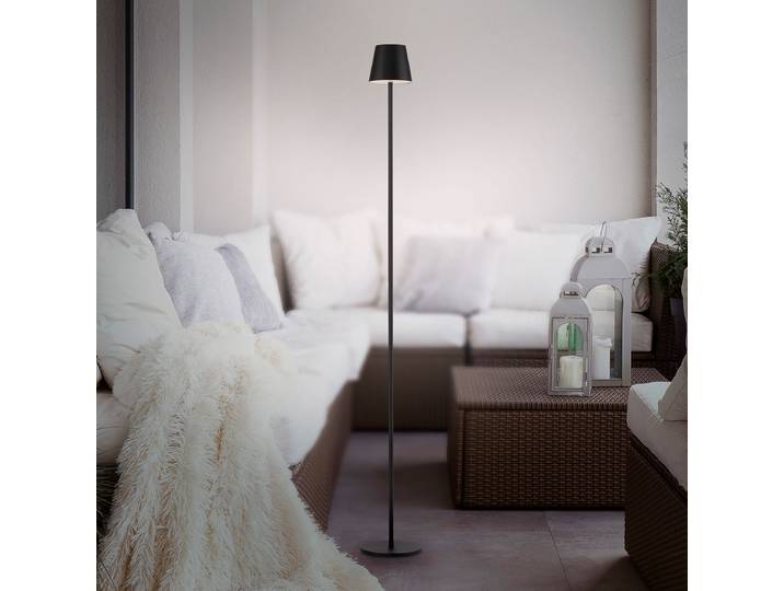 Lampadaire LED 16 x 16 x 125cm Noir/Noir Polycarbonate LED Module LED