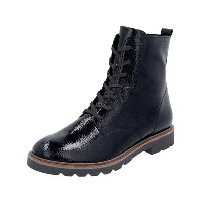 Schnürstiefelette REMONTE "Remonte Stiefelette Lederimitat", Damen, Gr. 39, schwarz, Lederimitat, Schuhe Schnürstiefelette