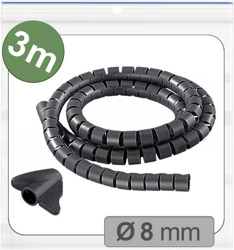 Quadrios 25CA735 25CA735 Kabelschlauch 8mm (max) Schwarz 3m