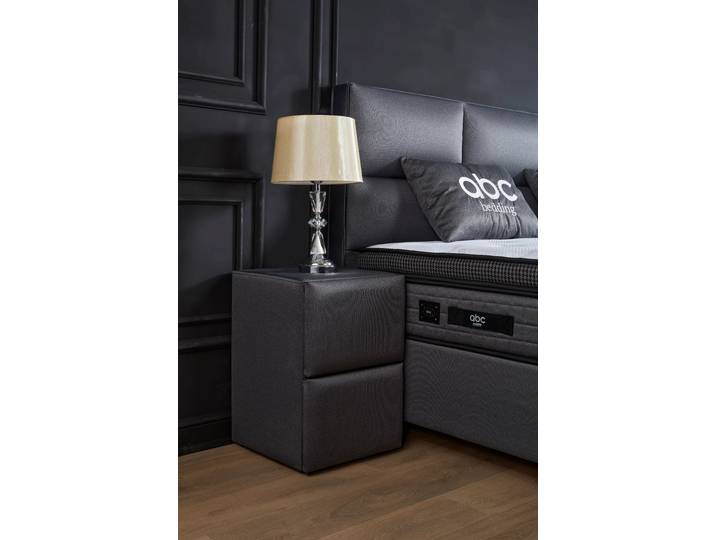 Premium Einzel Boxspringbett „Hamilton“ inkl. Matratze & Topper Dunkelgrau Liegefläche: 90 x 200 cm ABC Bedding