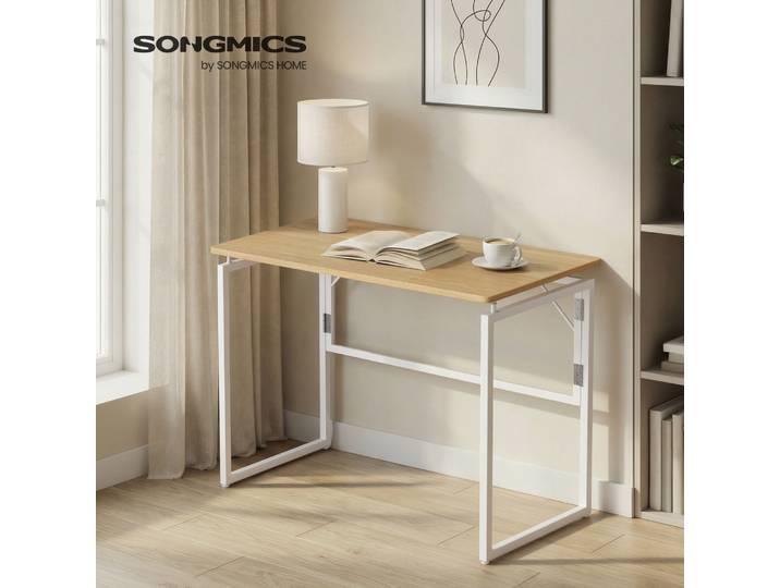Bureau Pliable\, 100 X 50 Cm\, Table D’appoint Pour Balcon\, Chambre\, Montage Rapide\, Jaune