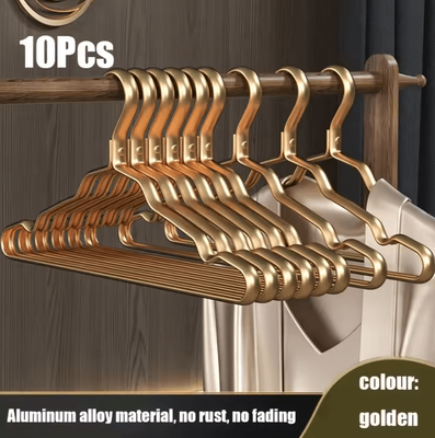 Inspire Curations Heavy Duty Slim Metal Clothes Hangers For Coats And Dresses 10pcs gold