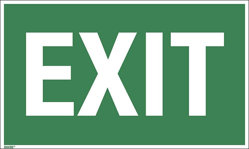 kaiserkraft Kombizusatzschild mit Text für Rettungszeichen, EXIT, VE 10 Stk, Folie, langnachleuchtend, LxHxT 250 x 150 x 0,1 mm