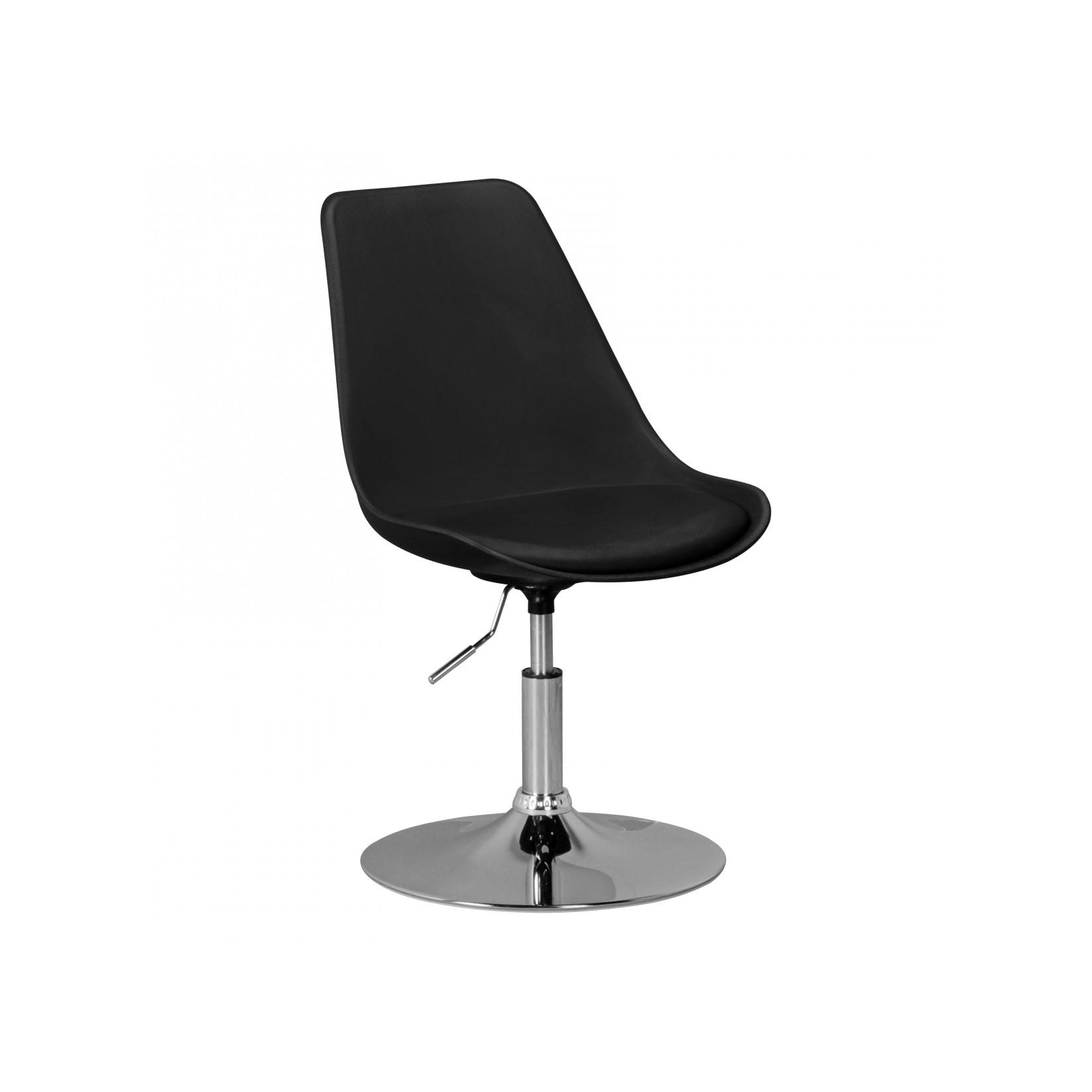 KADIMA DESIGN Trompetenstuhl mit Kunstlederbezug, drehbar, 110 kg Belastbarkeit, chrom-finish Metallkonstruktion