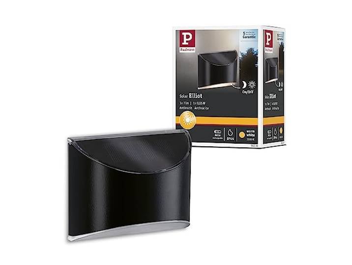Paulmann 94233 Solar Wegeleuchte LED Außenleuchte incl. 1x0,05 Watt Anthrazit Kunststoff 3000 K Warmweiß