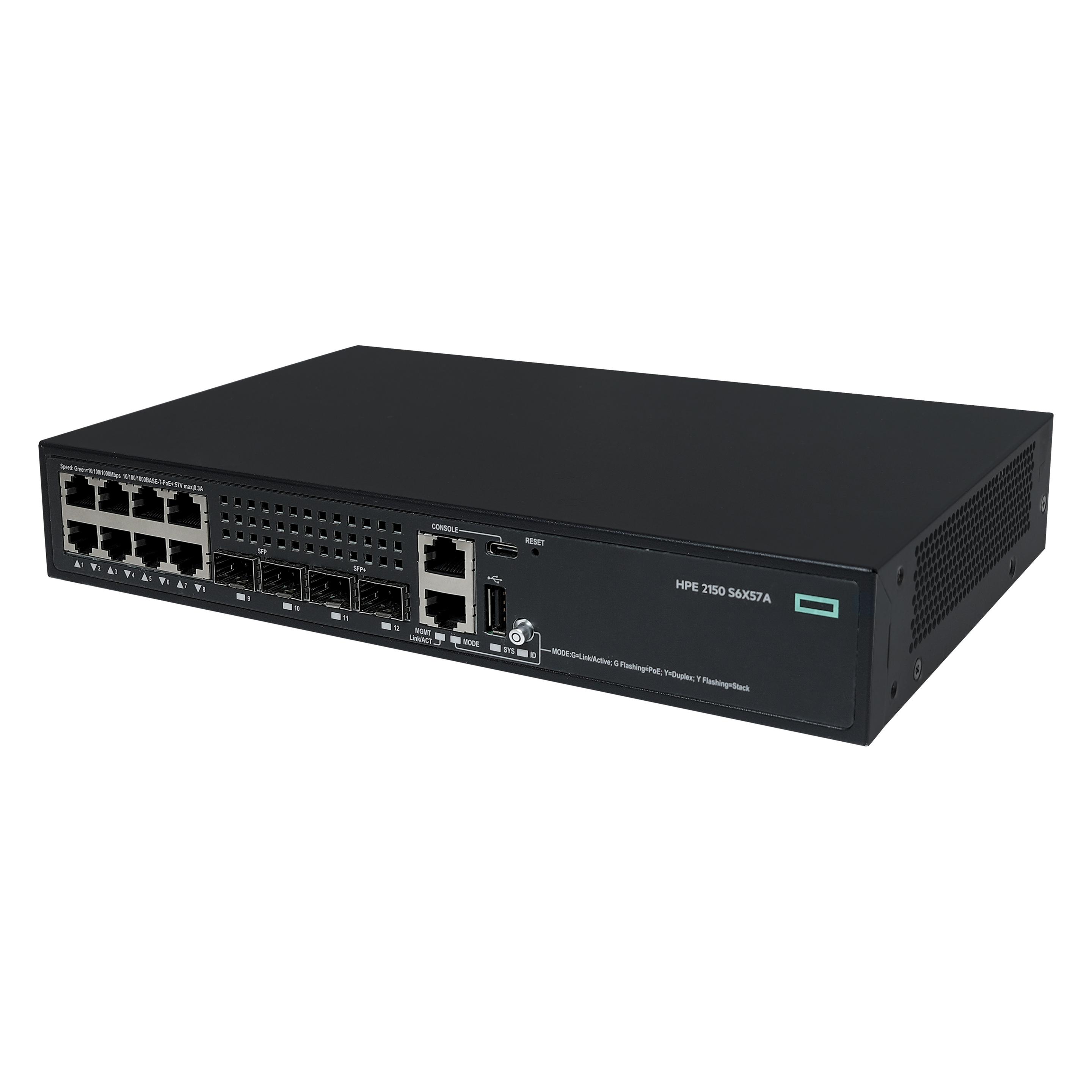 HPE ANW CW 2150 8G PoE+ 2pSFP 2pSFP+ 125W Switch (8 Ports) (S6X57A)