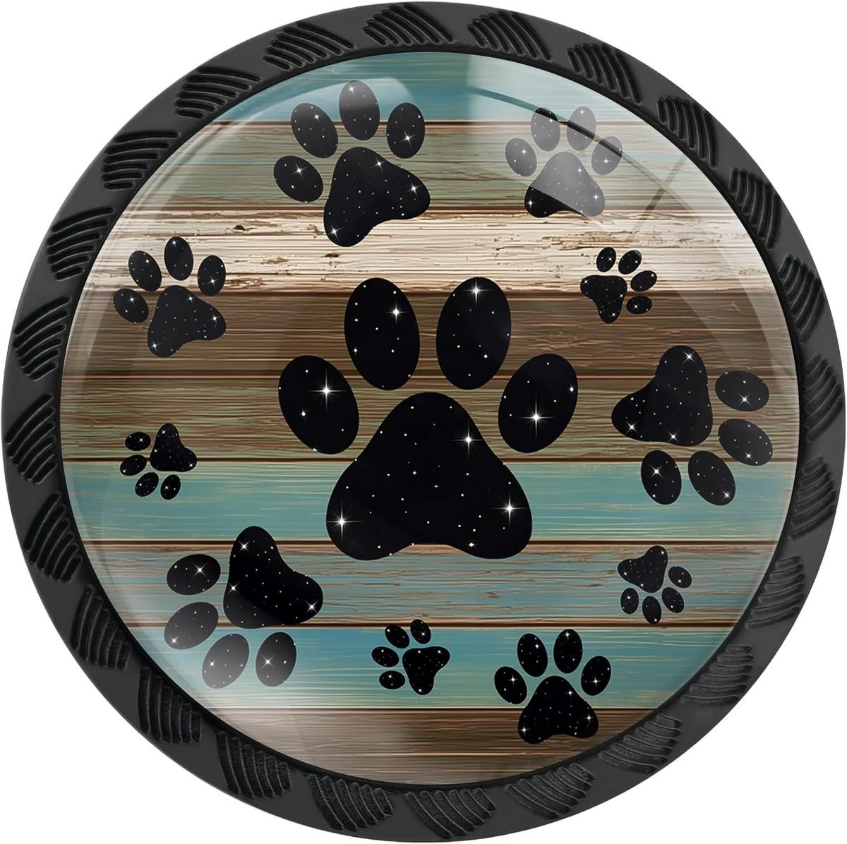 Set van 4 ronde kastknoppen met houtnerf design voor je keukenkast, lade of meubels