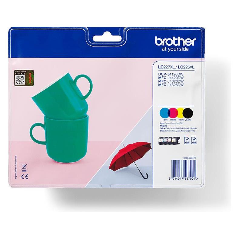 Brother LC-227XLVALBP Value Pack (BK, C, M, Y) (LC227XLVALBPDR)