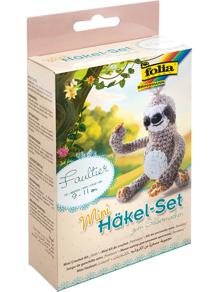 folia PAPER Mini-Häkelset "Faultier" - ab 8 Jahren - onesize