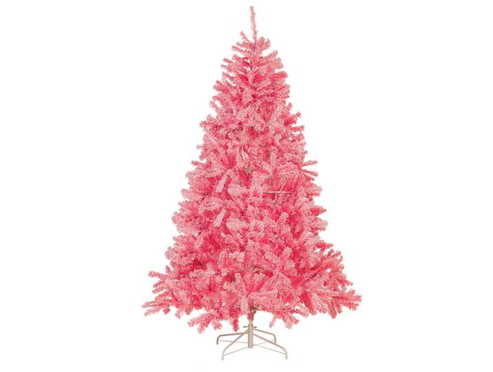 Beliani Weihnachtsbaum 210 cm Rosa Farnham, Kunststoff, 210 cm, Dekoration, Weihnachtsdekoration, Christbäume & Zubehör