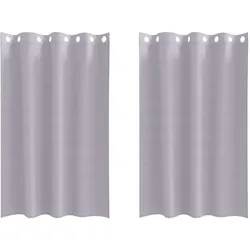 vidaXL Verdunkelungs-Vorhänge mit Ringen 2 pcs Metallic Grau
