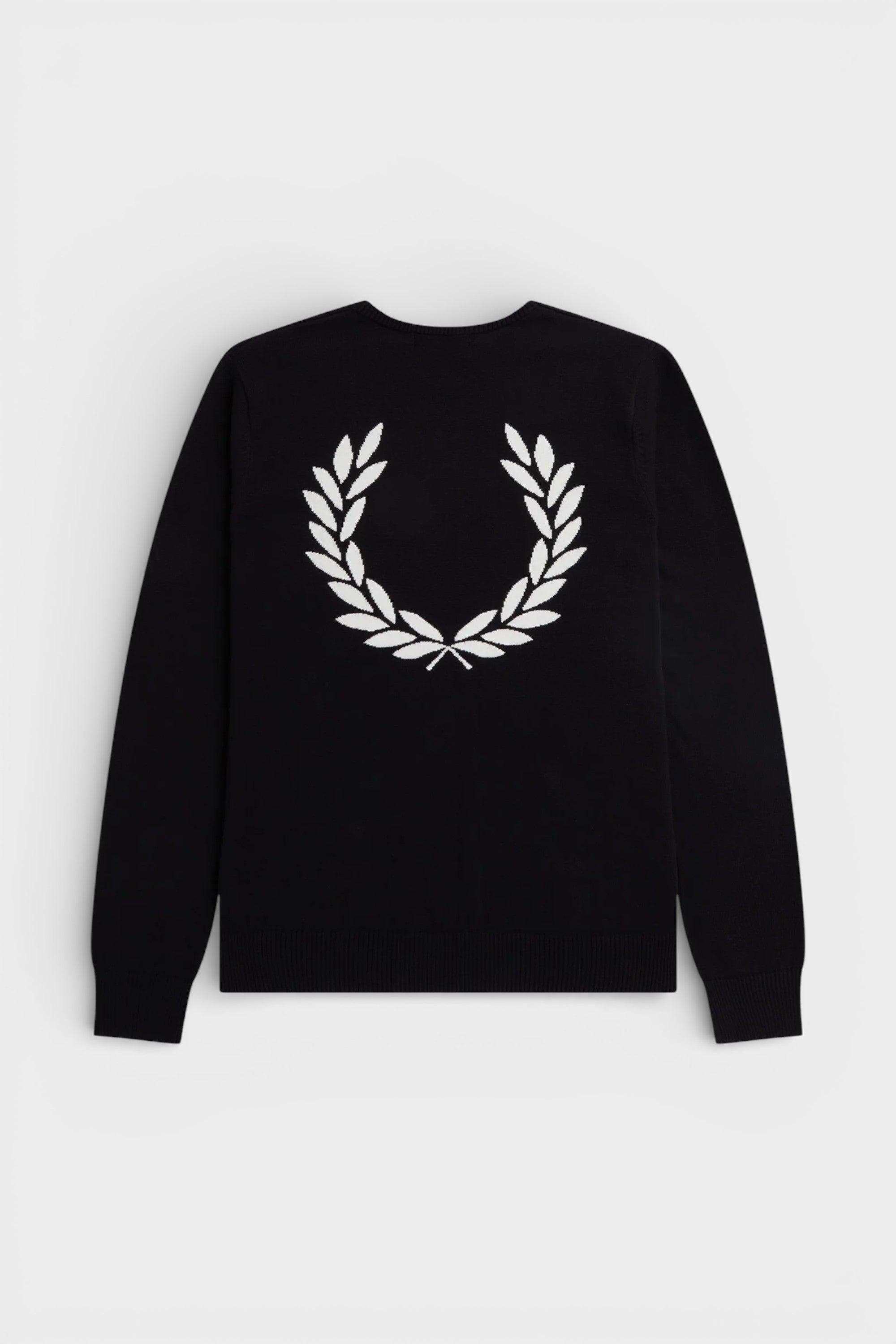 Fred Perry Lorbeerkranz Grafik-Pullover - Schwarz