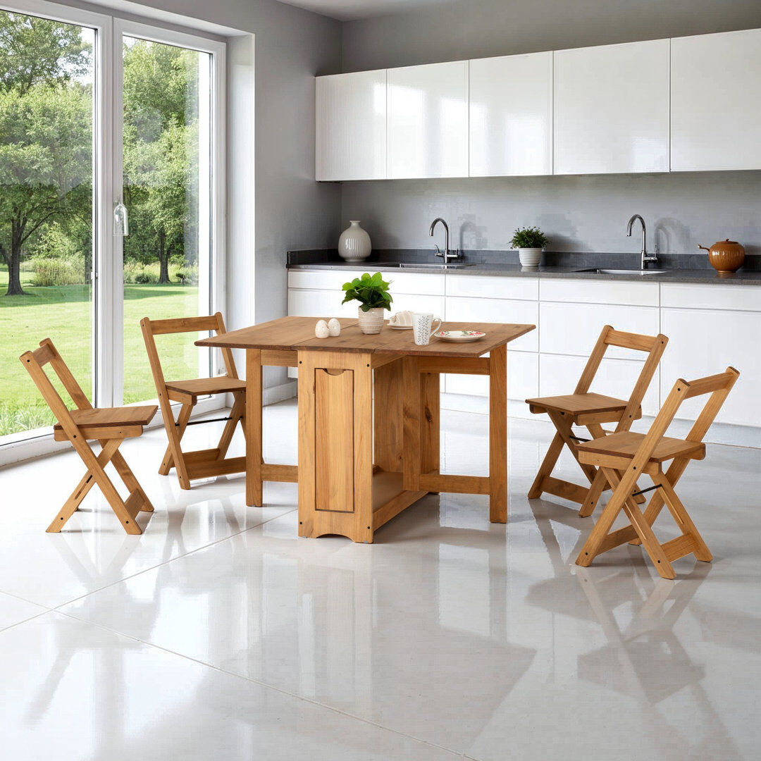 Brambly Cottage Palmateer 4 -Person Dining Set Natural 4