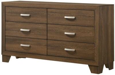 Benjara Transitional Style Wooden Dresser with 2 Drawers and Metal Handles, Brown