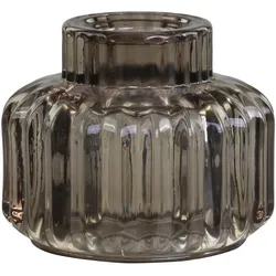 Chic Antique Kerzenhalter mit Rillen, H6/D7 cm, mokka