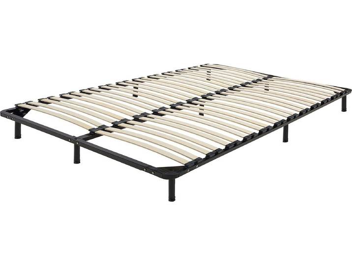 BELIANI Lattenrahmen Pappelholz Metall 140 x 200 cm 48 Federleisten freistehend für Doppelbett