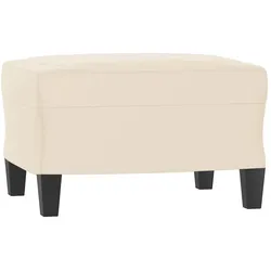 Décoshop26 - Fußhocker 60 x 50 x 41 cm beigefarbener Mikrofaserstoff und Sperrholz DEC030047 DEC030047